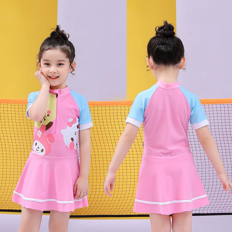 Trendy Princess Summer Swimsuit: One-piece Skirt Style for Girls