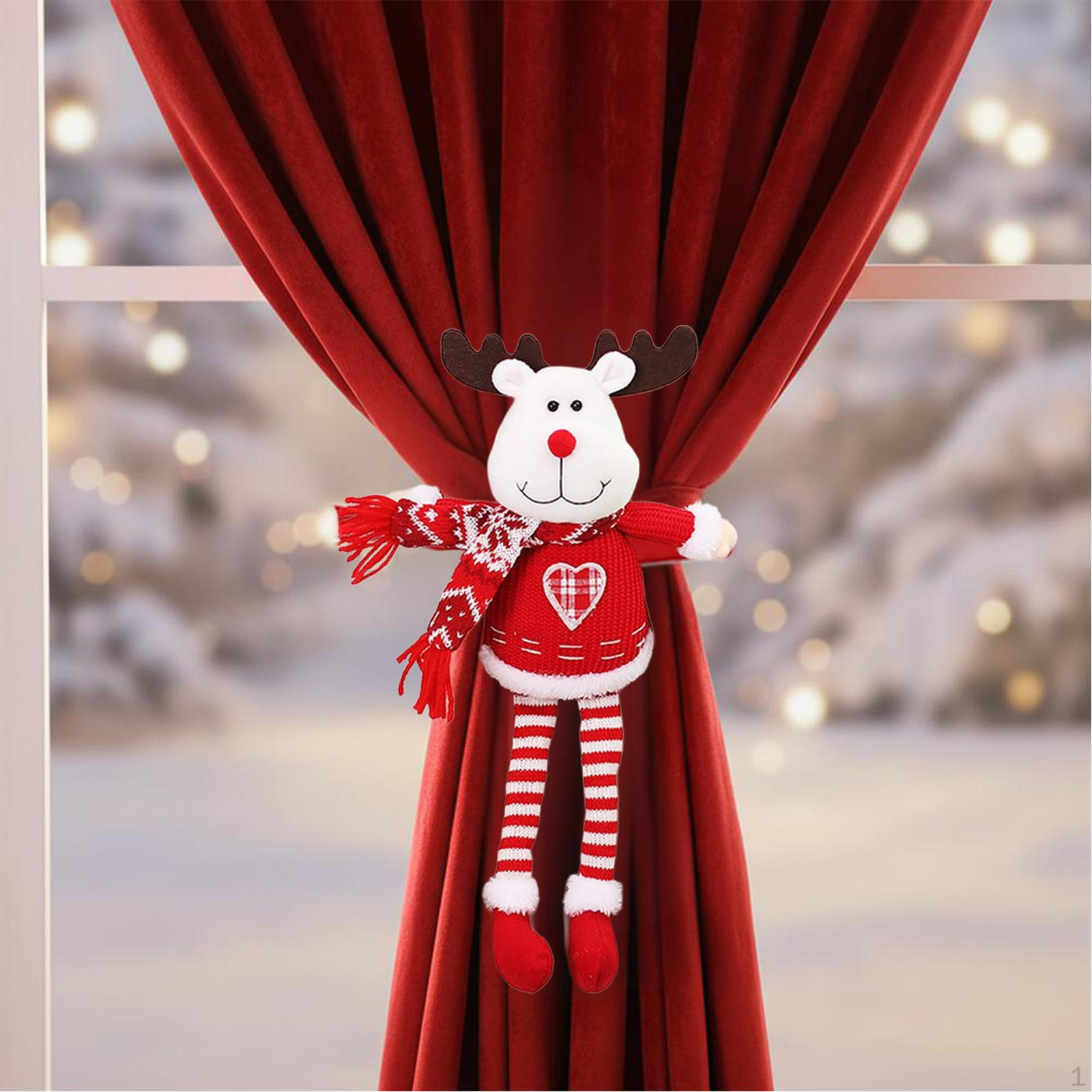 

Christmas Curtain Tieback Buckle Cartoon Doll Xmas Theme Window Decoration Holding for Hotel Elk