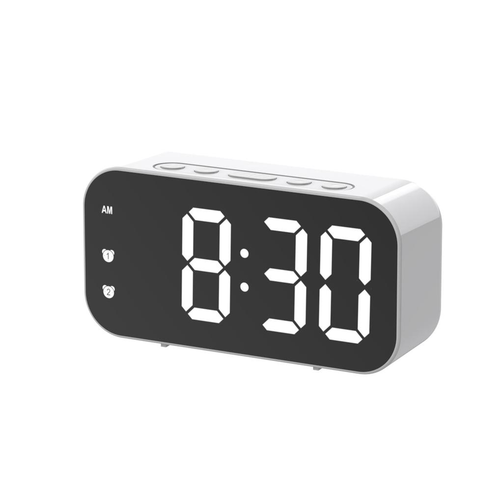 Minimalist Dual-Use LED Alarm Clock with Voice Control and Temperature Display
