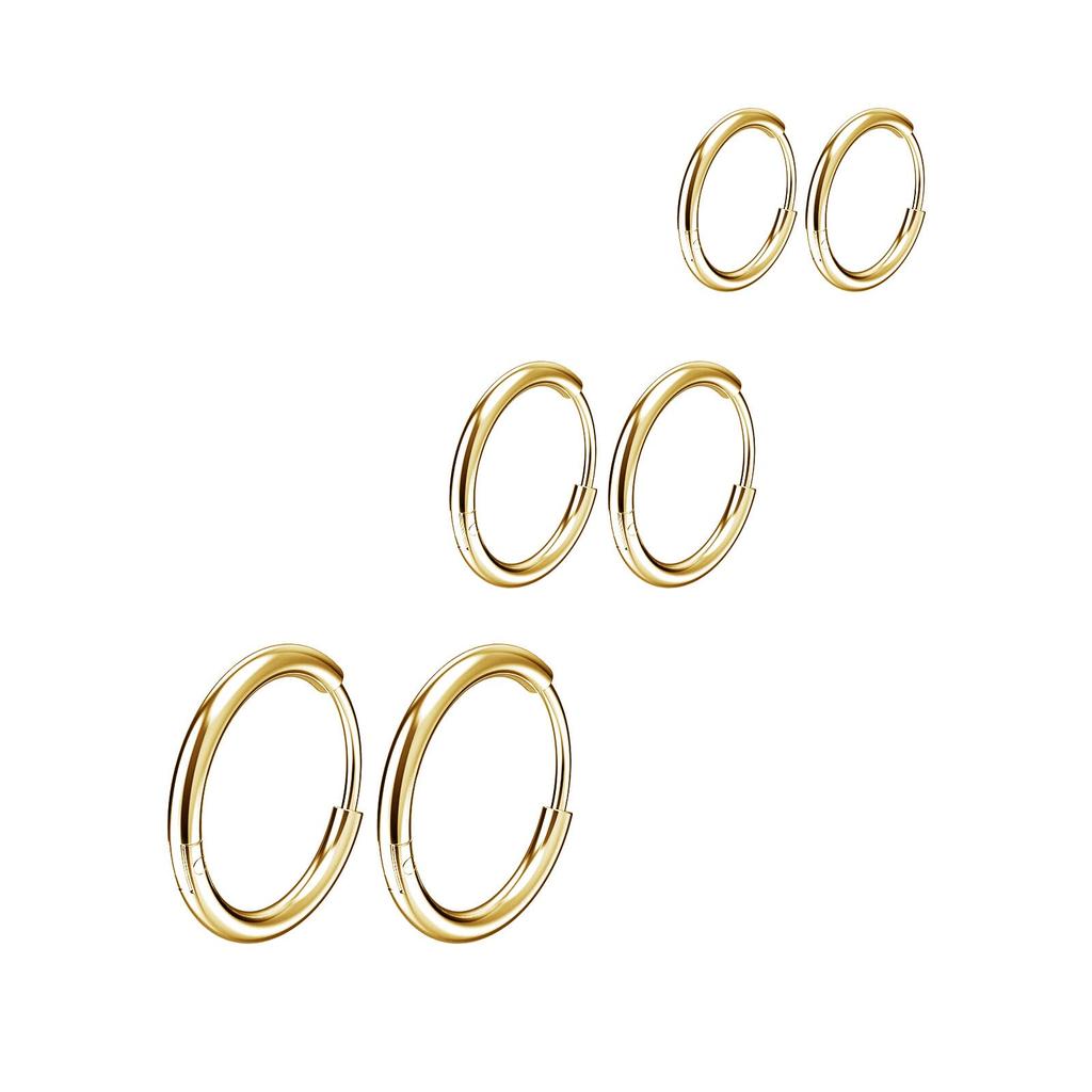 3 Pairs Stainless Steel Hoop Earrings  Hypoallergenic Huggie Earrings Small Hoop Sliver Black Sleeper Earrings For Women Men