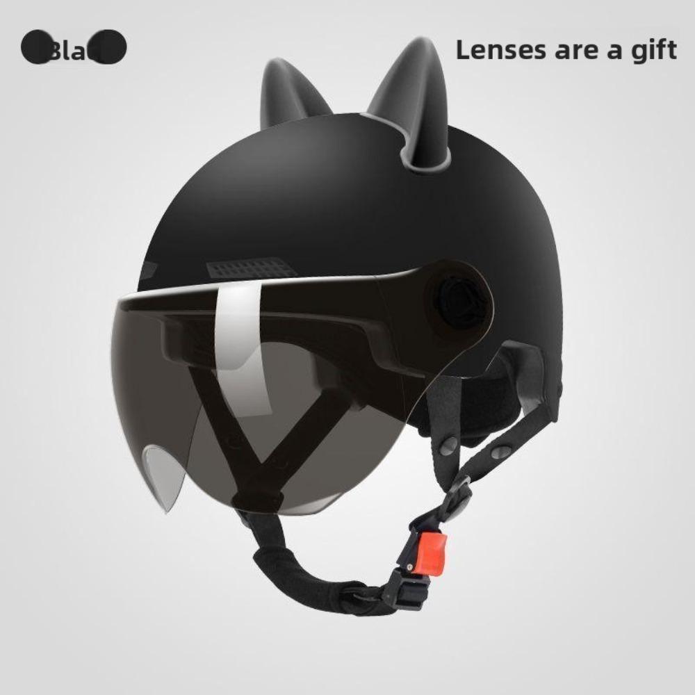 Подходит для электромобилей, Женская летняя защита от солнца, Женский электросамокат, Шляпа, Милые кошачьи ушки, Универсальный для всех сезонов, Мужской полушлем