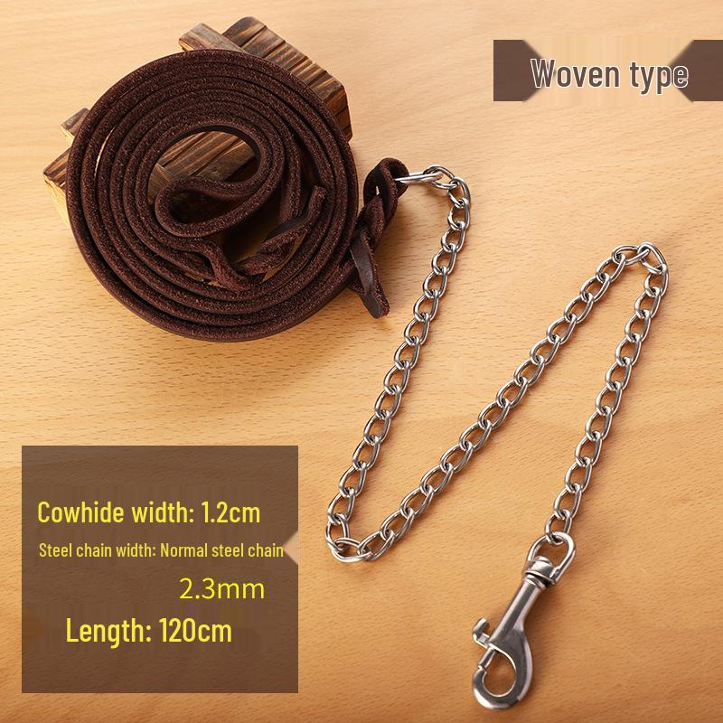 Кожаный поводок для собак с защитой от укусов для немецких овчарок