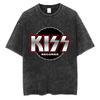 Summer Cotton Short Sleeve T Shirt Hip Hop Unisex Streetwear Washed Black Harajuku T Shirt Japanese Anime Graphic T-Shirt
