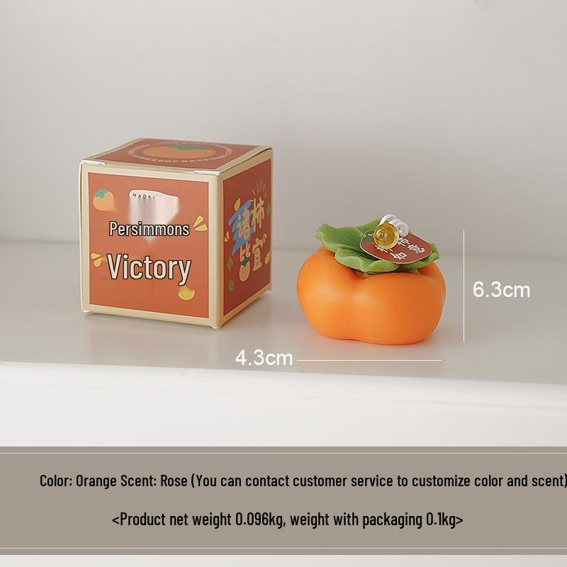 Persimmon Scented Candle: Handmade Holiday & Birthday Gift, Creative Party Favor & Ornament