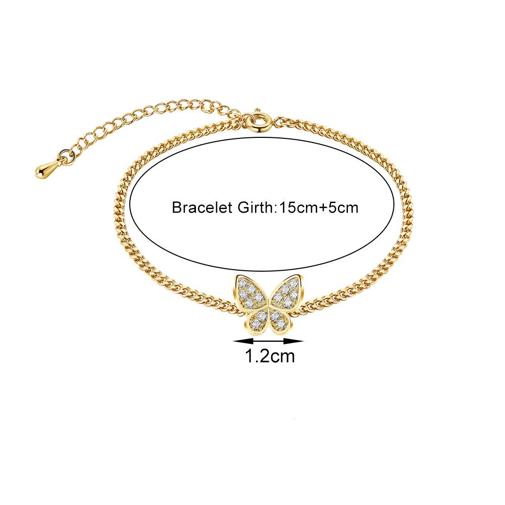 

Золотой цвет бабочка циркон браслет для женщин медные старинные элегантные ювелирные изделия золотой
