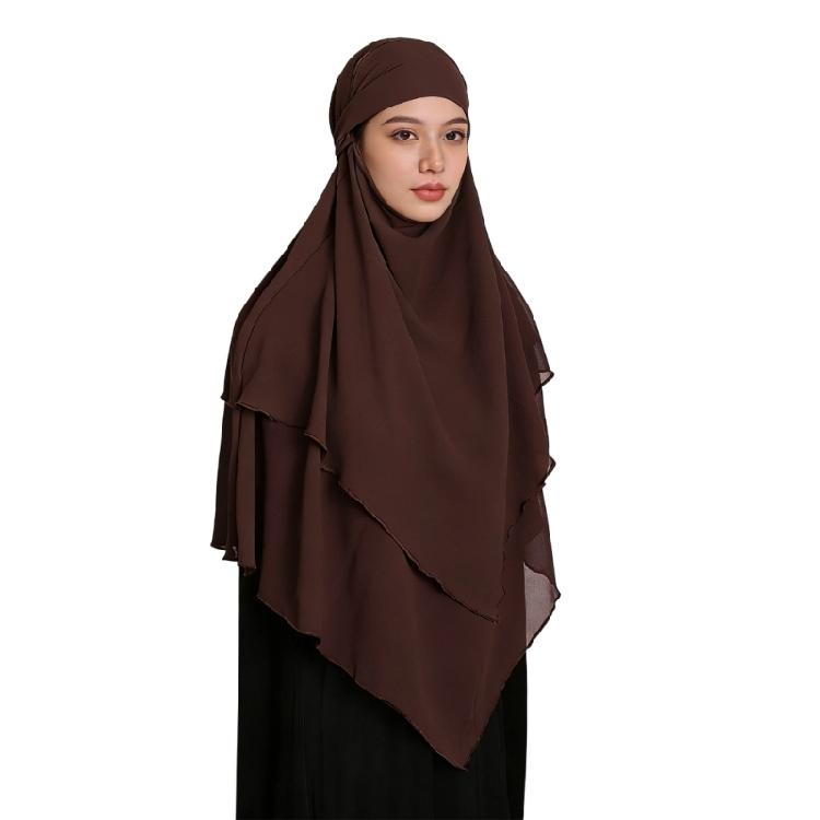 

Large Polyester Headscarf Shawl Offering Full Coverage for Head Neck Shoulders Protections in Various Occasion кавовий