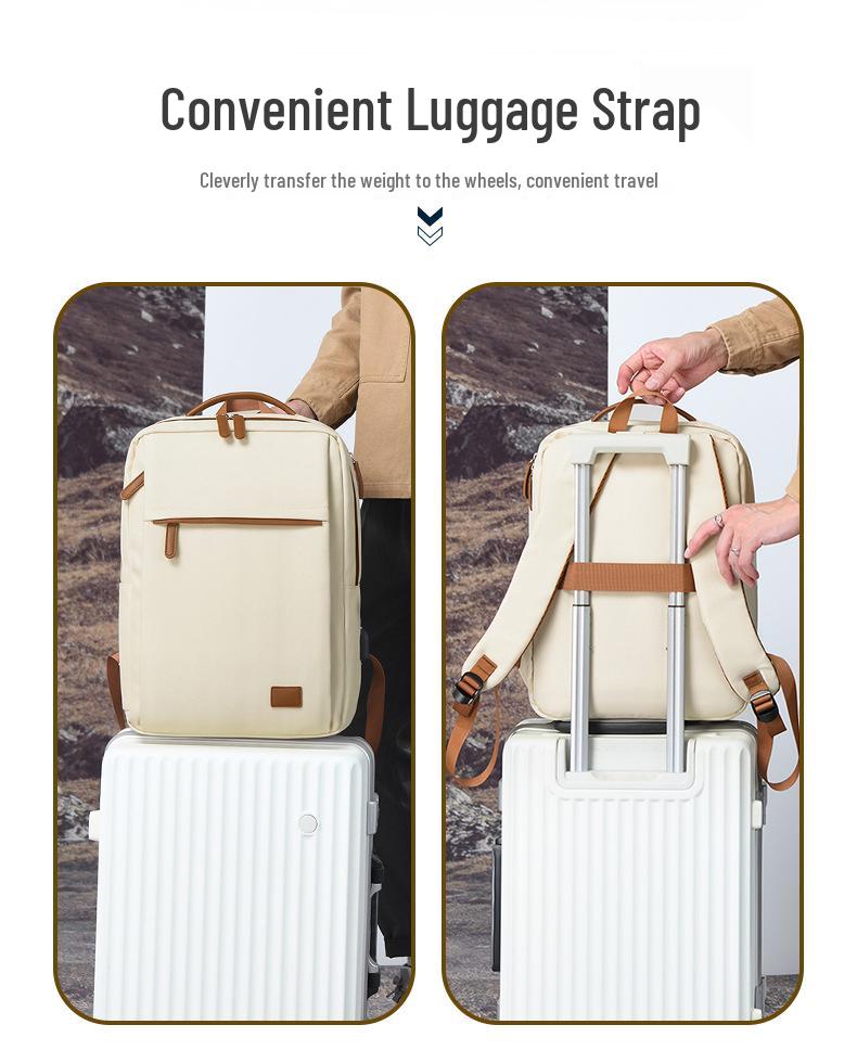 Versatile Large Capacity Color Block Business Travel Backpack