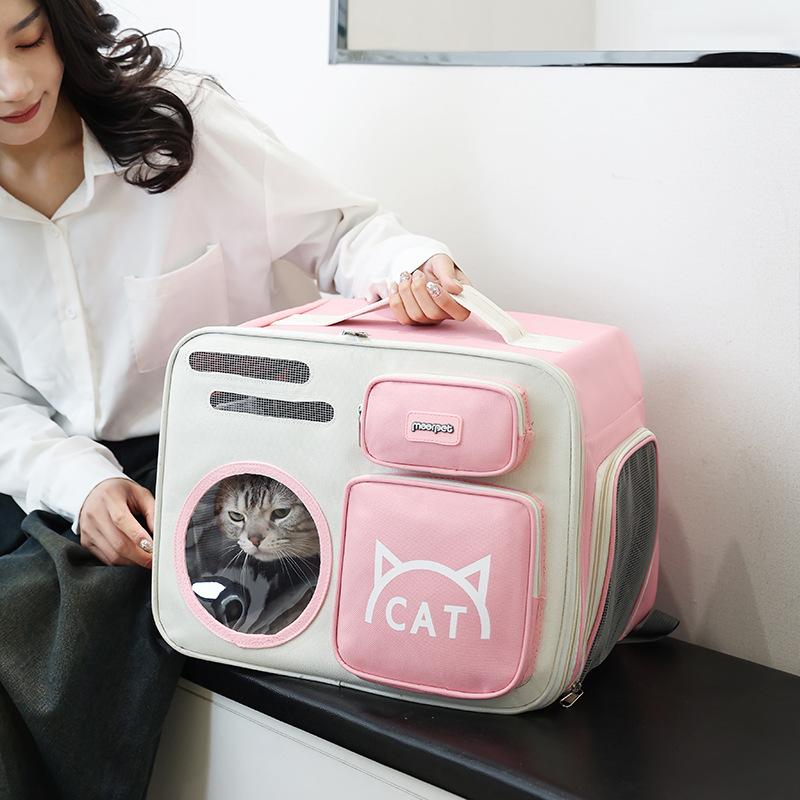Outdoor Cat Bag Anti-stress Cat Outdoor Backpack Portable Breathable Shoulder Foldable Pet Backpack