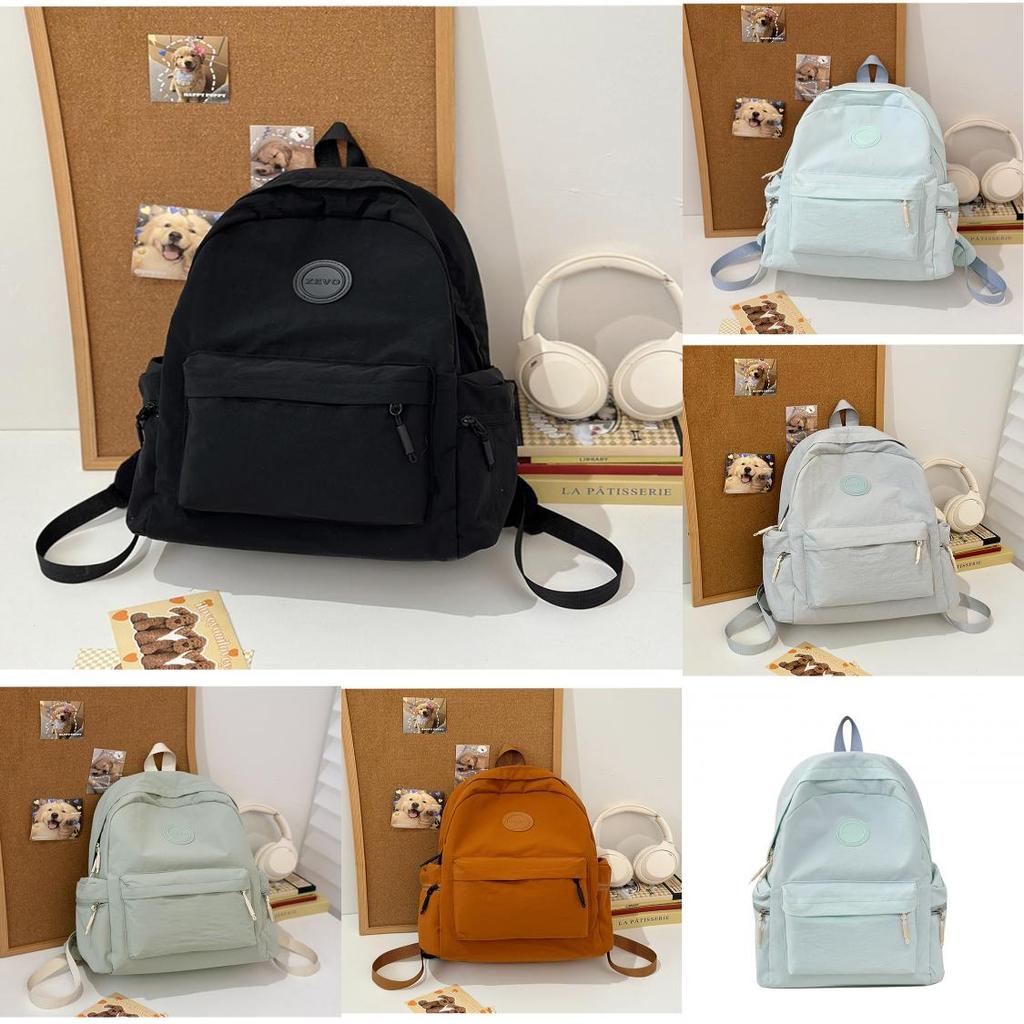 Fashionable Outdoor Ladies Backpack With Alphabet Decoration And Solid Color Design For Commuting