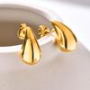 Vintage Water Drop Earrings for Women,Stainless Steel  Waterproof Metal Glossy Thick Chunky Stud Earrings,Fashion Jewelry Gifts