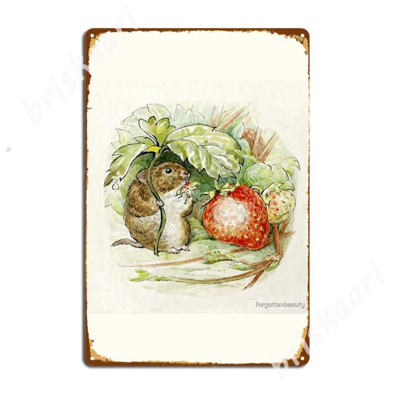 DORA Tin Sign Timmy Willie Mouse Beatrix Potter Metal Signs Pub Create Kitchen Plaques Tin Sign Posters