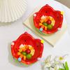 1 Set Watermelon Shape Fruit Bowl with Forks Cute Ceramic Dessert Fruit Serving Dish for Home Kitchen Dishwasher Safe Snack Bowl