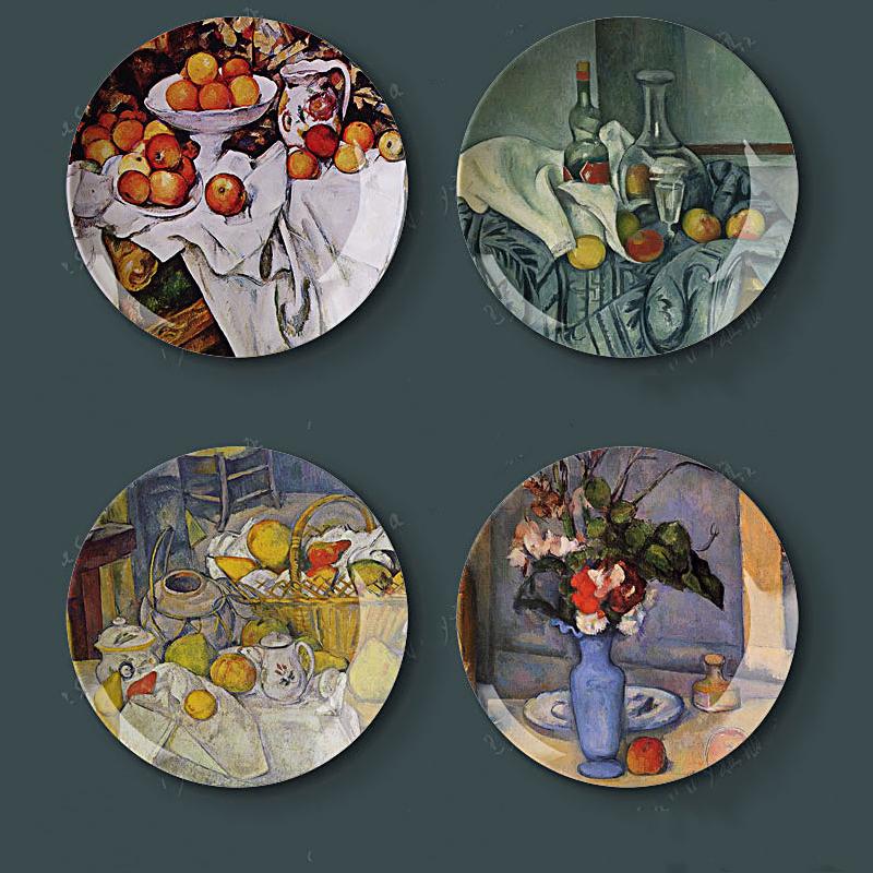 8" inch 20.5cm Diameter Paul Cezanne Painting Porcelain Decorative Home Hall Wall Hanging Plate Creative Arts Disc