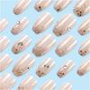24 Stück Strasssteine zum Aufkleben auf den Nagel Elegante Künstliche Nägel Mittlere Ballerinas Falsche Nägel Glitzernde Press-On-Nägel für Frauen