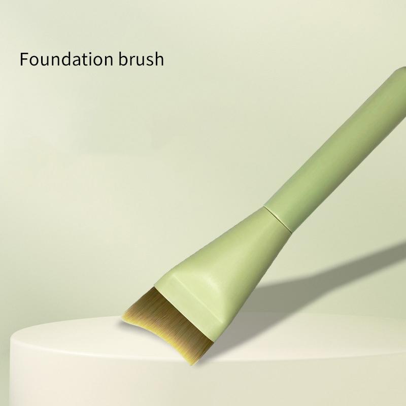 

Ultra Thin Crescent Foundation Brush Lightweight Face Contour Brush Green Handle Contour Brush Mixed Foundation Cream Tool Oblique