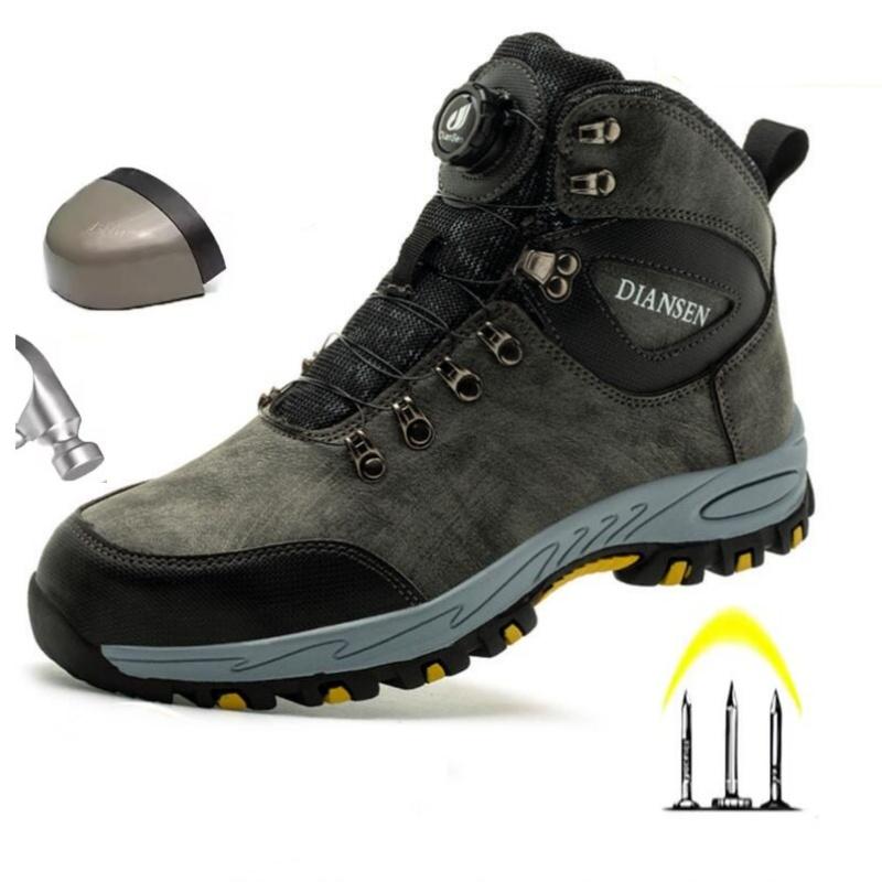 Rotating Button Safety Shoes Men Work Sneakers Indestructible Shoes Puncture-Proof Protective Shoes Work Boots Tactical Boots