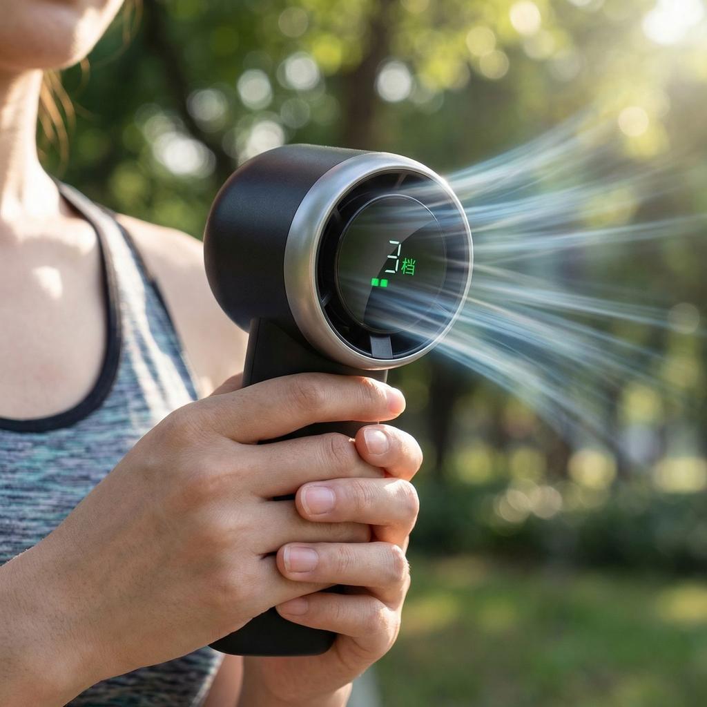 Outdoor High-speed Handheld Fan, High Wind Power, Brushless, Neckband, Foldable Table Fan, Portable Fan.