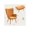 Armchair with Ottoman - HOMCOM - High Back - Wooden Legs - Maximum Comfort