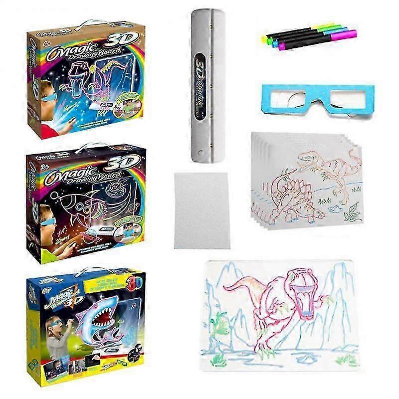 1 Set 3D Drawing Board Toys Creative Art Magic Board With Pen Educational Toy Gift