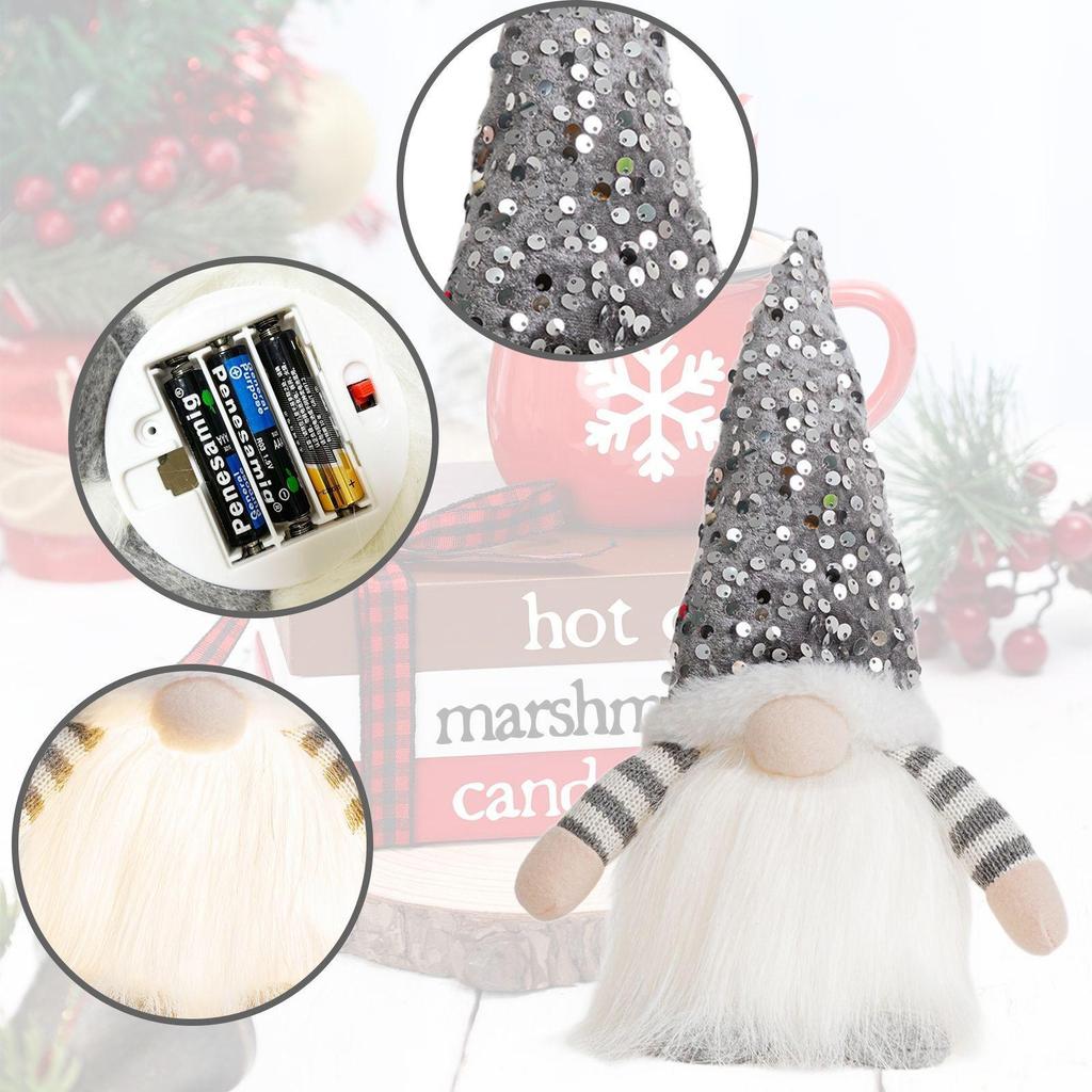 Luminous Gingerbread, No-Face, and Rudolph Christmas Ornament Dolls