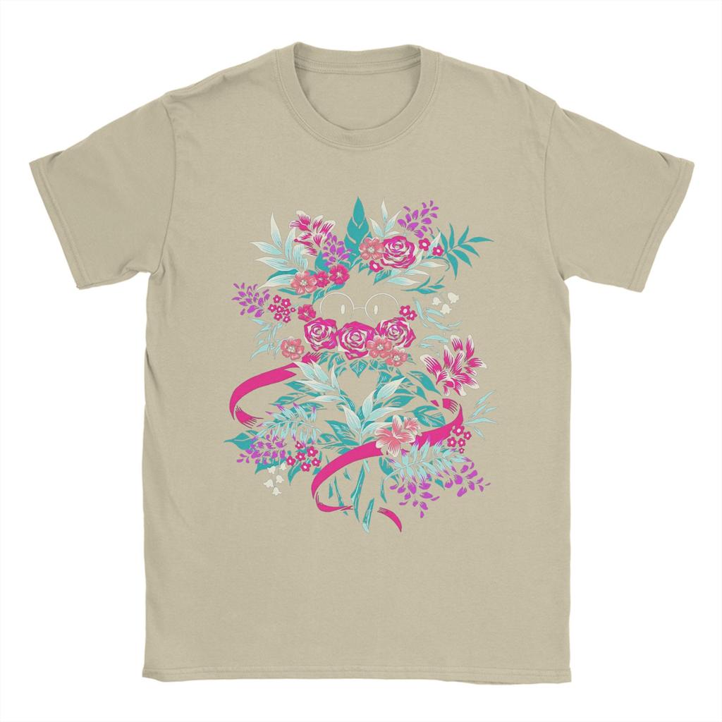 Deltarune Spamton Merch Ralsei Floral Men's T Shirts Leisure Tees Short Sleeve Round Collar T-Shirt Cotton Big Size Tops