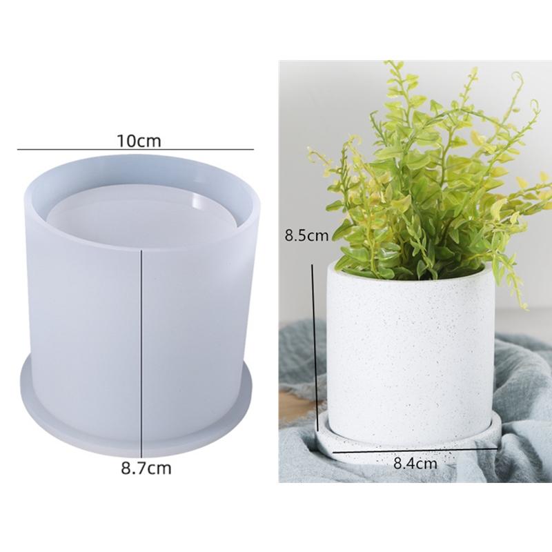 Cylinder Flower Pot Clay Silicone Mold DIY Handmade UV Epoxy Resin Mold Pen Holder Boxes Table Storage Making Mould Tools