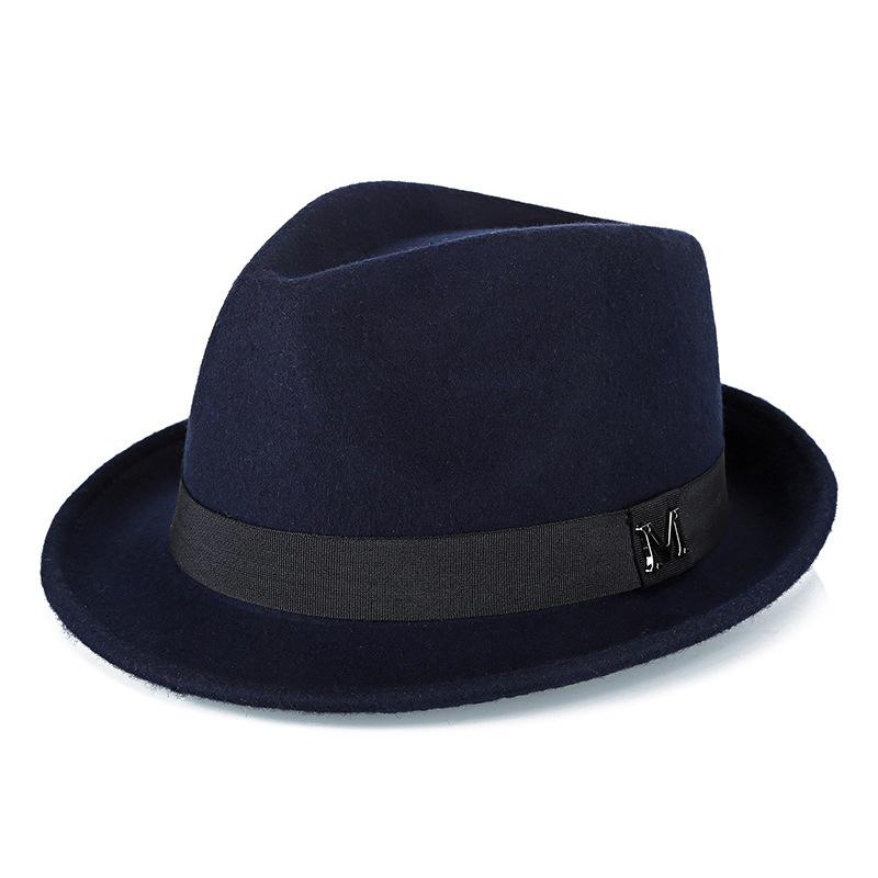 Autunno Inverno Taglia Grande Cappello Fedora da Gentleman in Lana Uomo Retrò Britannico Spesso Caldo Bordo Arrotolato Cappello in Feltro Versatile Casual Cappello Jazz Regali