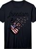 US Flag Butterflies Freedom 4Th of July Patriot Unisex Girls Performance T-Shirt Retro-Style Casual