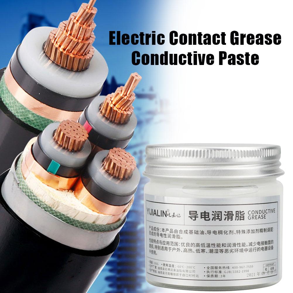 100g Electric Contact Grease Conductive Paste Lubricant Electricity Compound Grease Resistance Value Low Electrical Equipment