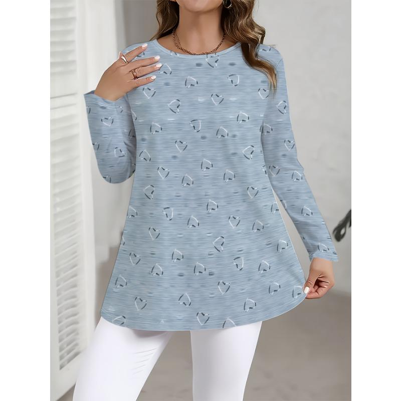 Women s Plus Size Spring/Autumn Clothing, Fashion Pattern All-Over Print S