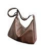 New Trendy Large Capacity Solid Color Retro Korean Fashion Simple Casual Commuter Single Shoulder Tote Bag for Women
