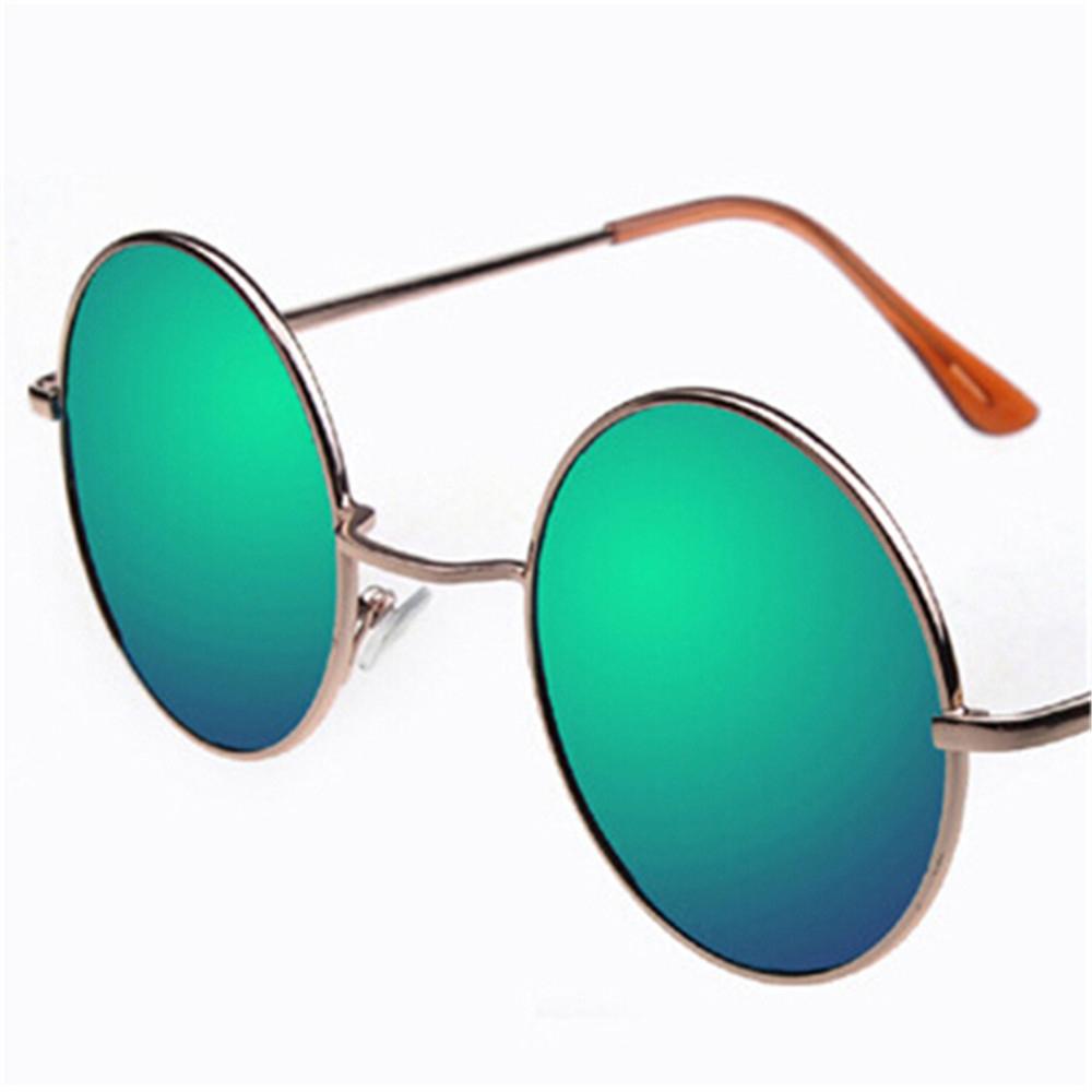 

80S Retro Sunglasses For Women Men Vintage Sun Glasses Round Black Green Blue Lens Mirror Eyewear MULTI