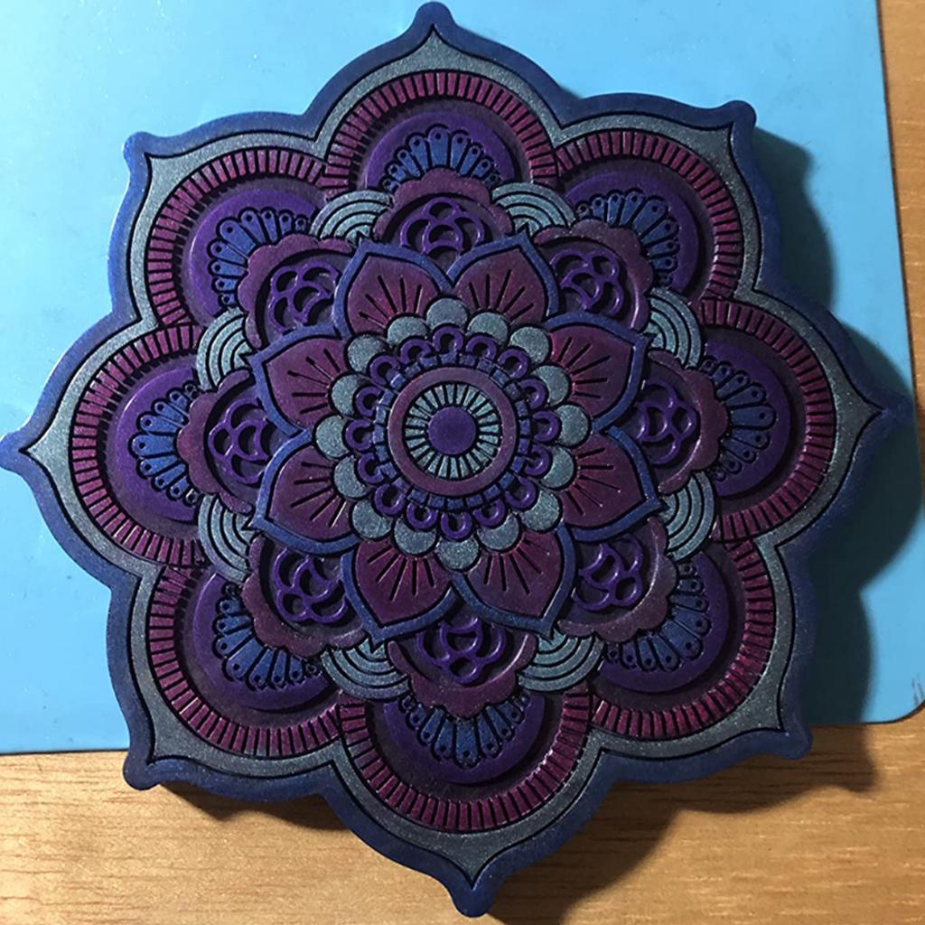 

DIY Mandala Coaster Эпоксидная смола Форма Цветочный лоток Чашка Мат Литье Силиконовая форма