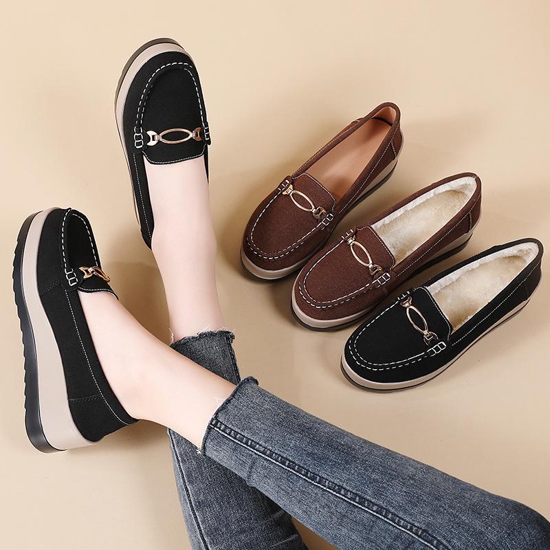 Autumn muffin shoes women's fashion platform versatile mother shoes one pedal non-slip casual women's shoes