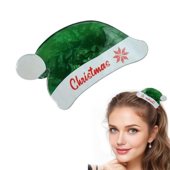 Christmas Hat Hair Claw Scalp Protection Shark Hair Clip Shower Back Head Hair Claw Versatile Hair Accessories