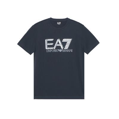 EA7 Letter Logo Printed Short Sleeve T-Shirt Men Tops Blue 3HPT81-PJM9Z-1578