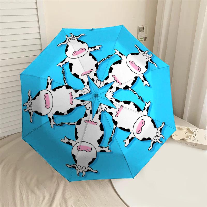 

1PC cow star Umbrella-8-Rib Reinforced, Automatic Open, Lightweight & Durable, Cute Fashion Accessory for Outdoor-P95
