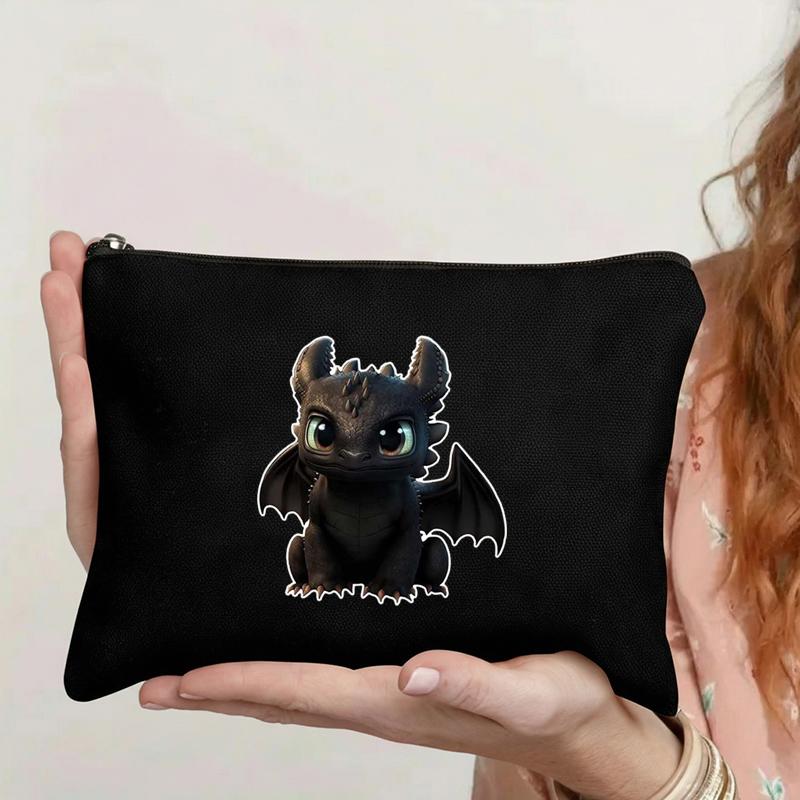 

How to Train Your Dragon Toothless Pencil Case Cute Canvas Stationery Pouch for Students чёрный