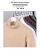 Men's Ribbed Wool High-Neck Sweater with Fleece, Warm Knitted Long Collar for Autumn and Winter