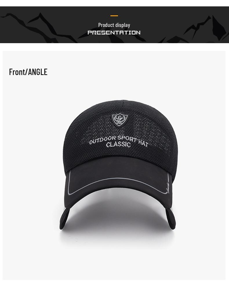 Unisex Summer Mesh Cap with Extended Telescopic Brim for Outdoor Sun Protection