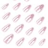 White Polka Dot Almond Sparkle Nail Art - Short Wearable Nail Pieces