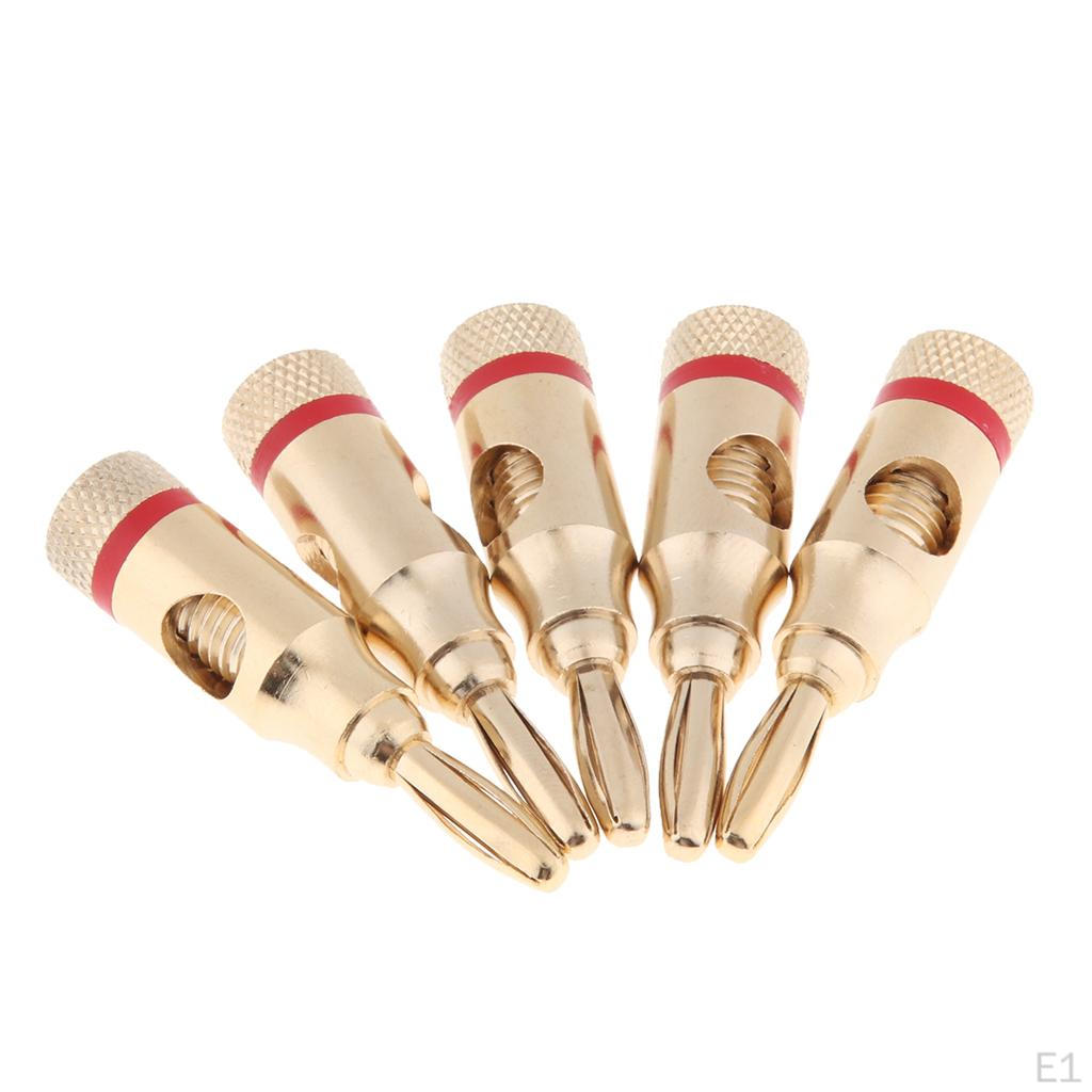 5Pcs 4mm Banana Audio Speaker Wire Cable Open Screw Connector