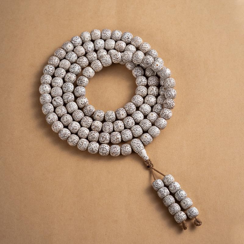 Natural Star Moon Bodhi Seed108Old-style Buddhist Prayer Beads, Long String of Beads with Blank Spaces, High-density Bracelet, Vintage Style