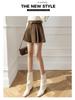 2024 Slimming Women's High Waist A-Line Woolen Pleated Skirt Pants for Winter