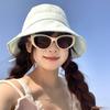 Spring New Bow Blue Plaid Fisherman Hat Children Show Washbasin Hat Sunshade Sun Hat