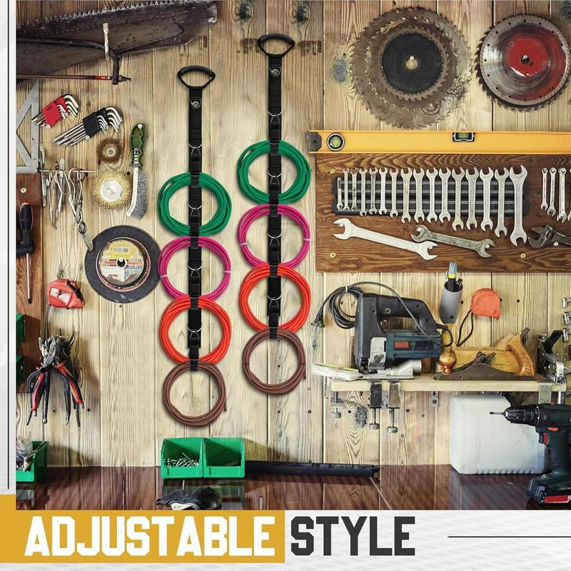 Uchwyt na przewód elektryczny Zestaw 2 owijek na przedłużacz Wytrzymałe opaski kablowe Regulowane korytka kablowe Wąż ogrodowy