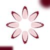 Glossy Press On Nail Almond Shaped Wine Red French Tip With White Polkas Dots and Bows Design 24Pcs for Women Party