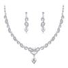 Women Bridal Jewelry Set Elegant Fashionable Diamond Alloy Necklace + Earring Set