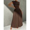 Europe, America 2026 summer new simple asymmetrical stand-up collar short-sleeved A-word casual dress women