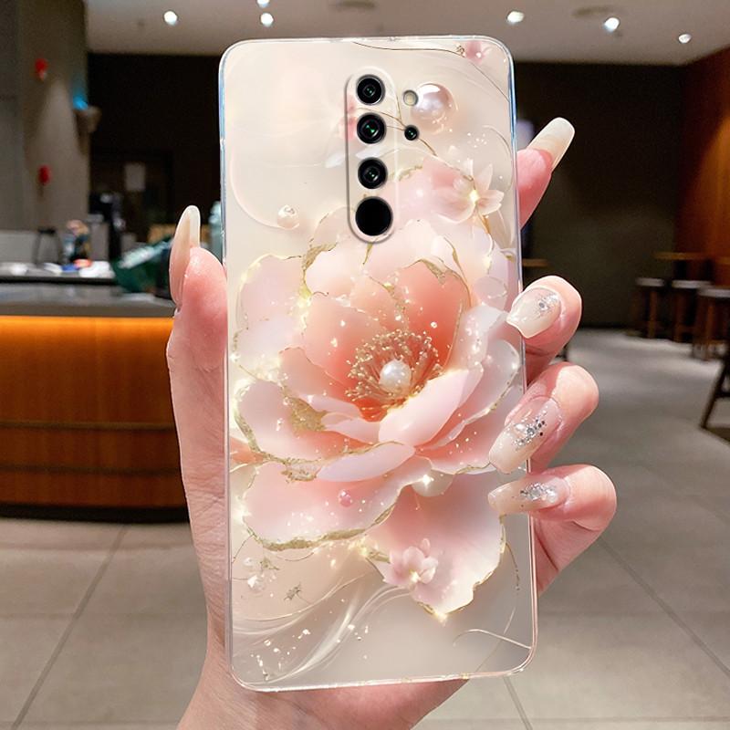 Custodia Per Xiaomi Redmi Note 8 Pro Note8 Capa Fiore Farfalla Protettiva Sottile Custodie Trasparente Morbido Silicone TPU Copri Telefono